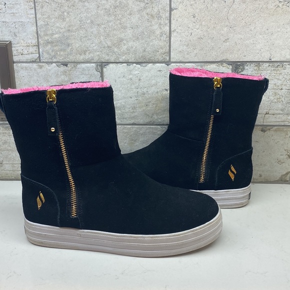 Skechers Suede Fur Lined Sneaker Bootie - Picture 10 of 10